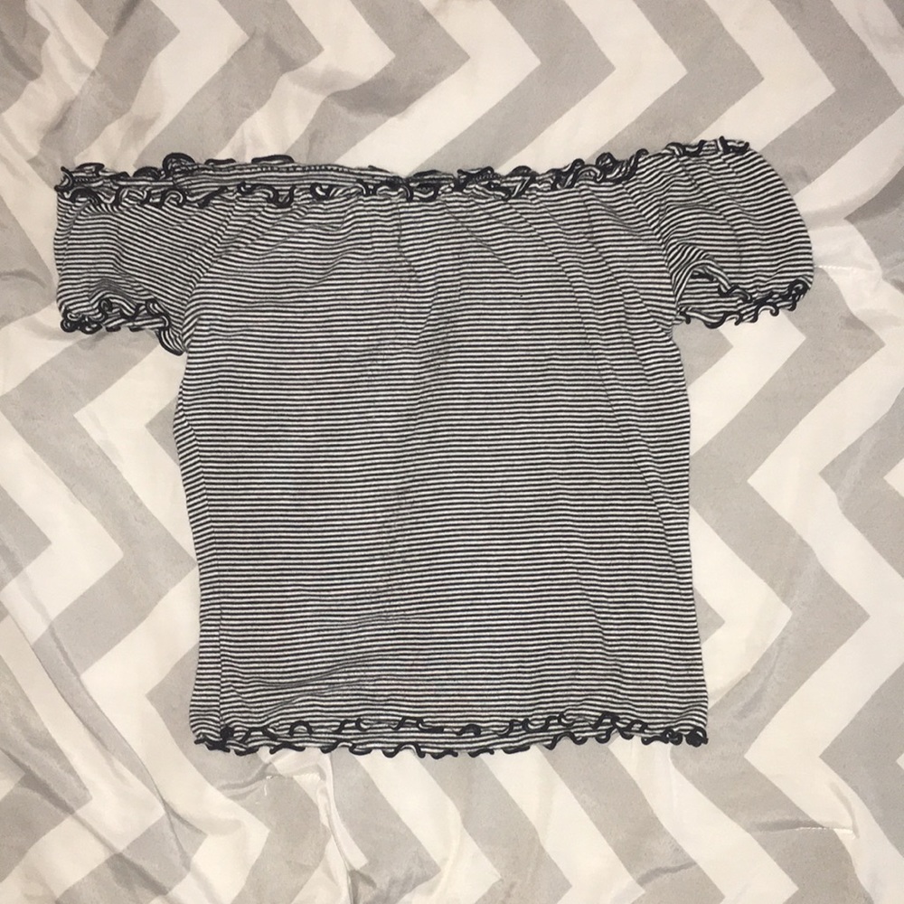 Black and White Off Shoulder Top